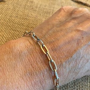 Sterling silver paper clip bracelet